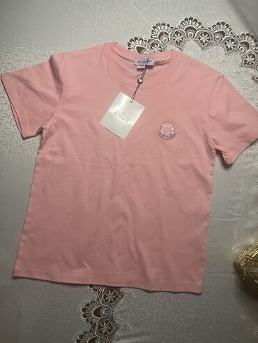 купальник с воланами на плечах: Футболка, Классическая модель, Moncler, Хлопок, Новый, S (EU 36)
