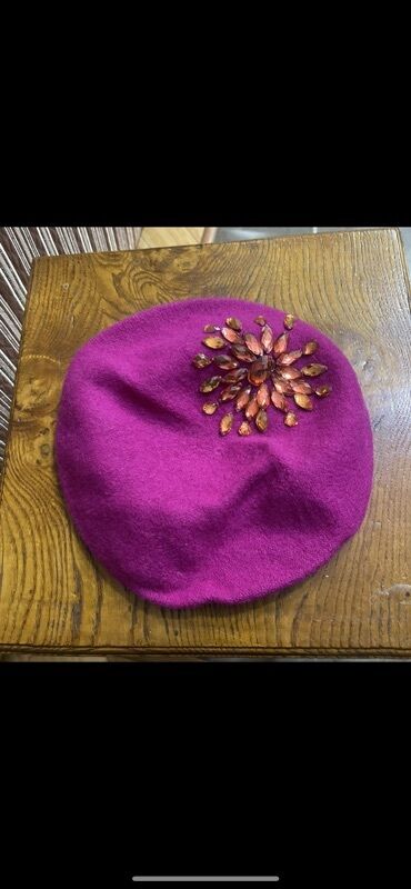 трикотажные юбки для девочек: Məhsul: Bəzəkli beret papaq - Rəng: Çəhrayı/fuşya - Material: Yumşaq