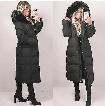 eb studio obuca: Dugačka ženska zimska jakna/puffer kaput u crnoj boji. S, M, L, XL - — 1