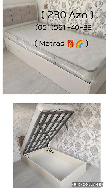 Новый, Односпальная кровать, С подъемным механизмом, С матрасом, Без выдвижных ящиков, Россия — 7