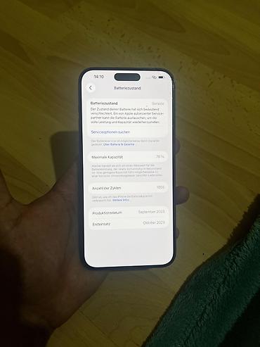 Apple iPhone: IPhone 15 Pro Max, Б/у, 256 ГБ, Black Titanium, Кабель, 78 % — 9