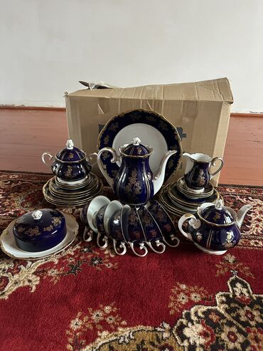 набор для рисования: Чайный набор, цвет - Синий, Кобальт, 6 персон, Германия