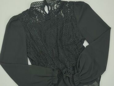 czarne bluzki długi rekaw: Blouse, L (EU 40), condition - Very good