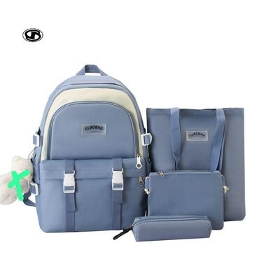 Rukzaklar: Dördlü və beşli çantalar dəsti. Dəstə bir ədəd rəngli və rəngli — 34