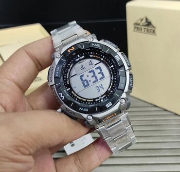 барометр: PRO TREK Модель PRG340T С титановым браслетом __ Корпус часов