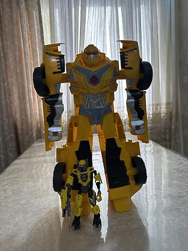 thomas oyuncaq paravoz dəsti: Sarı rəngli transformasiya olunan oyuncaqlar maşın/robot - 2-si 1-də — 6