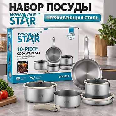 Набор посуды WINNING STAR, 10 предметов, нержавеющая сталь (модель