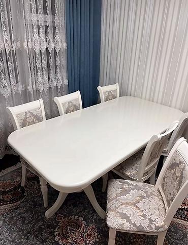study table: Кухонный стол и стул, Б/у, цвет - Бежевый — 3