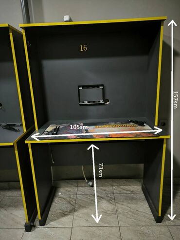 Masalar: Kompüter masası, İşlənmiş, Açılmayan, MDF, Dördbucaq masa