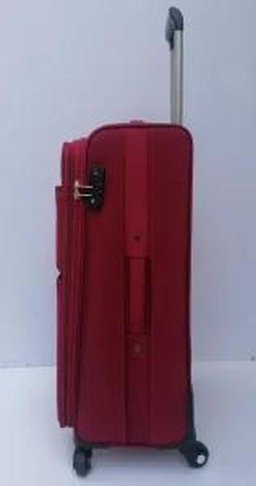 Putni koferi i torbe: Veliki putni kofer na točkićima – crveni - Materijal: mekani tekstil — 11