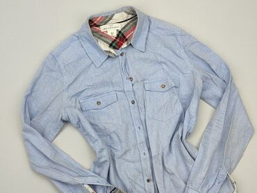 błękitna bluzki z krótkim rękawem: Koszula Damska, H&M, M, stan - Dobry