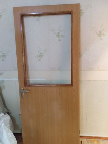 Фурнитура и комплектующие: Ağac teksturalı daxili qapı – şüşəli model - Material: ağac fakturalı