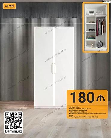 mini skaf: LA MINI brendindən 2 qapılı şkaf - Kod: 5403 - Ölçü: E 90 × H 200 × D — 1