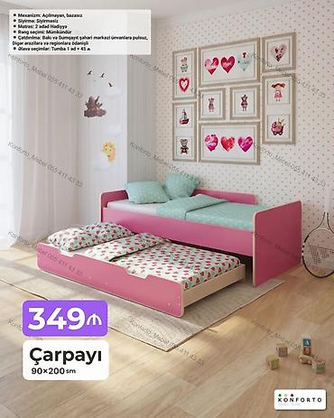İki mərtəbəli uşaq çarpayısı – 90×200 sm ölçü • Mexanizm: açılmayan lalafo.az -da — 1 İki mərtəbəli uşaq çarpayısı – 90×200 sm ölçü • Mexanizm: açılmayan — 1
