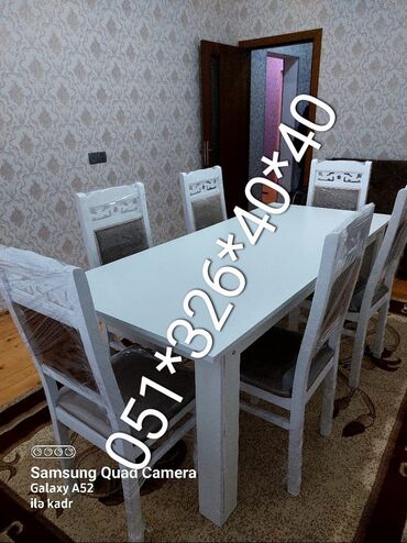 Masa və oturacaq dəstləri: Mətbəx üçün, Yeni, Dördbucaq masa, 4 stul — 4