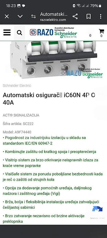 filter vazduha cena: Automatski prekidac sklopka + zastita Schneider Novo. Industrijska — 6