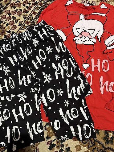 yaz kurtkalari: Yeni il temalı pijama dəsti - Dəst: 2 hissə - Üst: qırmızı rəngdə — 1