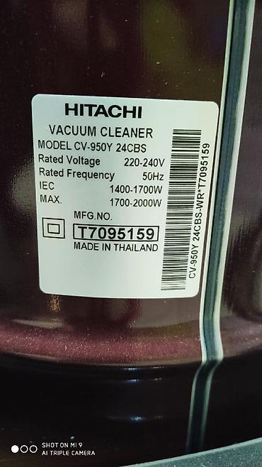Məişət texnikası: Tozsoran Hitachi Orjinal Tailand istehsali 2100 watt maximum guc Demir — 9