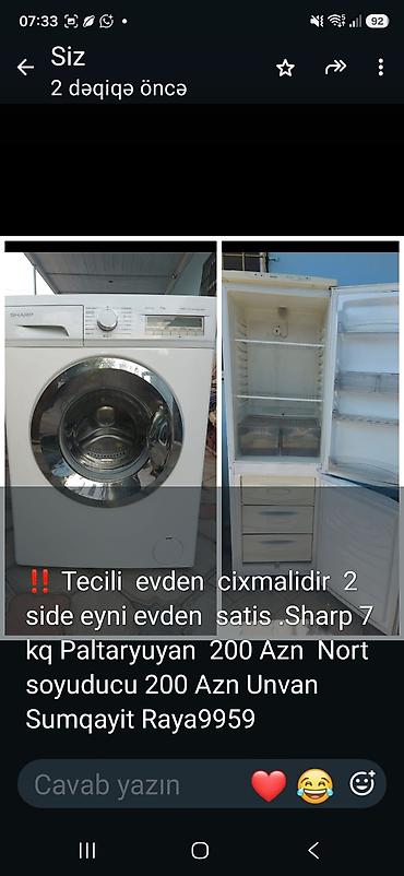 Məişət texnikası satılır – eyni ünvandan: - Sharp paltaryuyan maşın