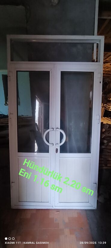 Plastik qapılar: Alüminium şüşəli qapı-pəncərə dəstləri 1) Birqat qapılı pəncərə — 2