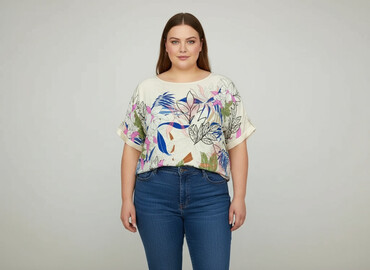 spódnice plisowane we wzory: Women's blouse, size 8XL