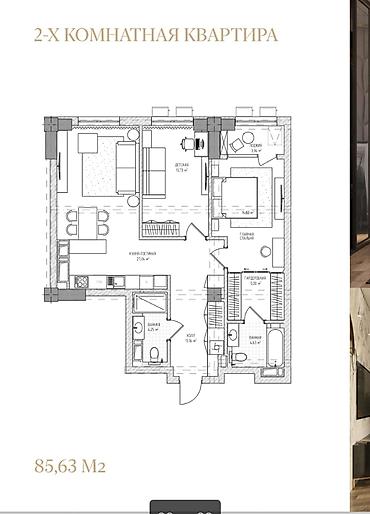 псо авангард: 3 комнаты, 86 м², Асанбай мкр Элитка, 12 этаж, ПСО (под самоотделку) — 2