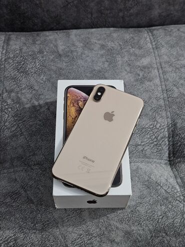 блок питания apple: IPhone Xs, Б/у, 64 ГБ, Золотой, Защитное стекло, Чехол, Коробка, 78 %