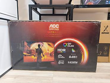 computer qiymetleri: AOC 27 inch QHD 2560 x 1440, 240Hz 0.03ms QD OLED Gaming Monitor — 1