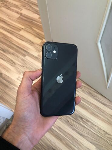 Apple iPhone: IPhone 11, 64 GB, Qara, Zəmanət, Face ID, Sənədlərlə