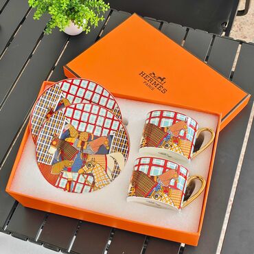 Посуда: Чайный набор HERMÈS для двоих. Необычный вариант для подарка
