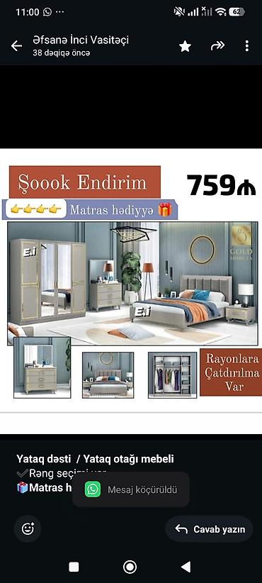 annaberry ev tekstil: *Yataq dəsti / Yataq otağı mebeli* ✔️Rəng seçimi var *🎁Matras — 1