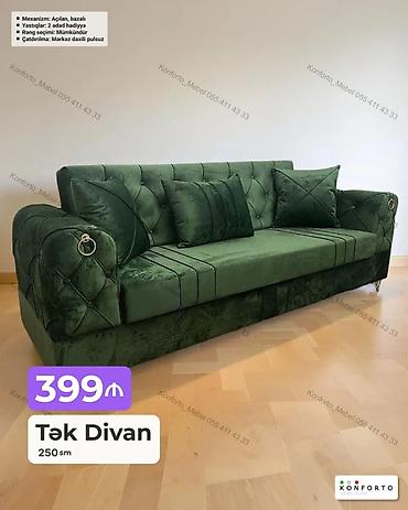 Tək divan – 250 sm - Rəng: Yaşıl (rəng seçimi mümkündür) - Mexanizm lalafo.az -da Tək divan – 250 sm - Rəng: Yaşıl (rəng seçimi mümkündür) - Mexanizm