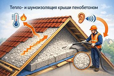 заливка крышы: Заливка пенобетона: тепло- и шумоизоляция крыш и перекрытий Описание — 3