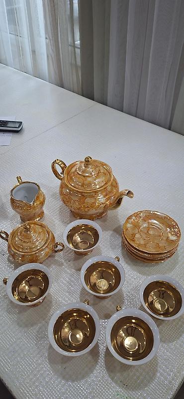 Qab-qacaq və mətbəx ləvazimatları: Çay dəsti, rəng - Qızılı, 6 nəfərlik, Polşa — 2