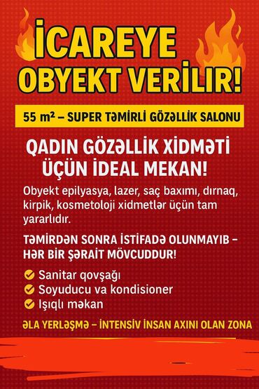 binede obyekt arenda: Əhmədli metrosu boş abyekt təzə remontdan çıxıb 55 kv