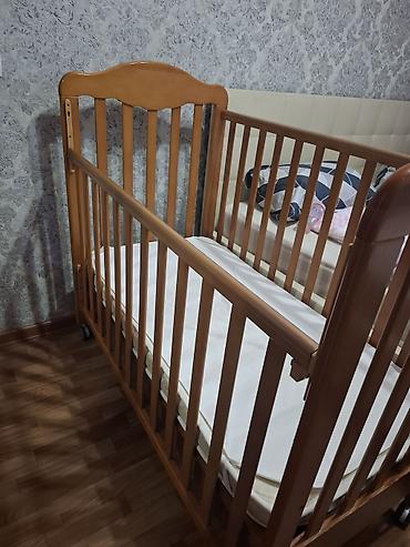 Манежи-кровати: Детская кровать 0+дерево 100% матрас намотрасник пуховые одеяло+ at lalafo.kg — 8 Манежи-кровати: Детская кровать 0+дерево 100% матрас намотрасник пуховые одеяло+ — 8