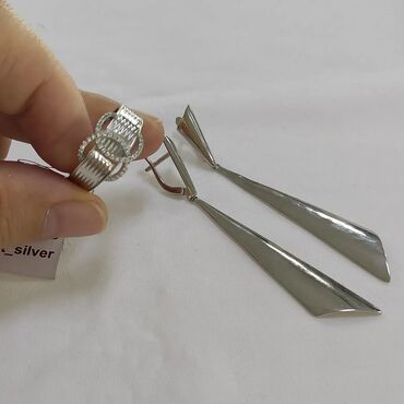 серьги и кольцо из серебра комплект: Италия Эксклюзив Серебро пробы 925 Дизайн Италия Качество отличное