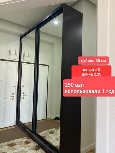 гардеробная мебель: İşlənmiş, Kupe, 2 qapılı Düz dolab, Şifonyer