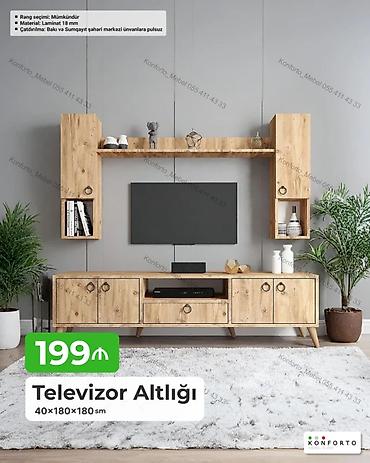 matras alti: Televizor Altlığı – 40×180×180 sm - Material: 18 mm laminat - Rəng — 1