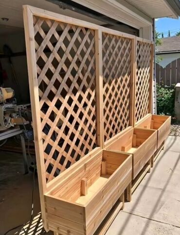 Bitkilər üçün dibçəklər: Dibçək # dibçək kafe heyitcin Taxta bağ qutuları və dekorativ çiçək — 4