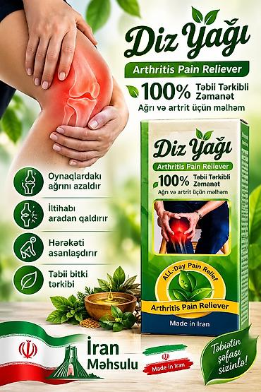 Digər tibbi məhsullar: Məhsul: Diz Yağı – Arthritis Pain Reliever Məhsulun mənşəyi: Made in — 1