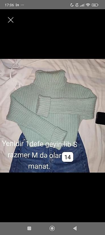 Məhsul: Qalın toxunma boğazlı sviter - Rəng: Açıq mint (yaşıl ton) -