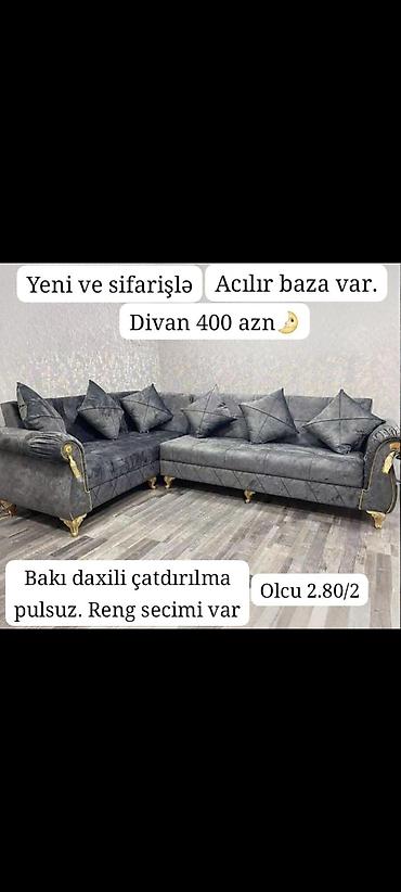 baliş: Künc divan, Qonaq otağı üçün, Bazalı, Açılan — 1
