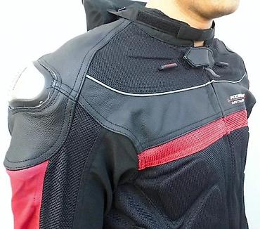 Sportska odeća: Moto jakna leather mesh titanium crno crvena Vrhunska jakna za motor — 10