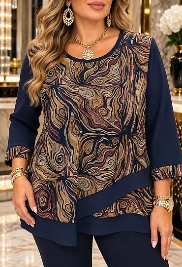 sandale h and m: Elegantna ženska bluza sa printom – dva dezena brojevi od 42-50 - — 2
