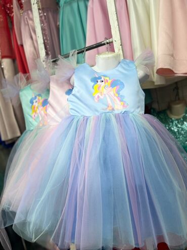 интернет магазин одежды: Детское платье, цвет - Голубой, Новый