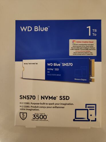 SSD diskləri: Daxili SSD disk Western Digital (WD), 1 TB, M.2