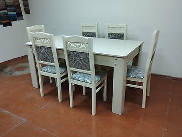 Masa və oturacaq dəstləri: Endirim olunub. Stol 4 stul dest 170 Azn. Stol 6 stul dest -230 Azn — 7
