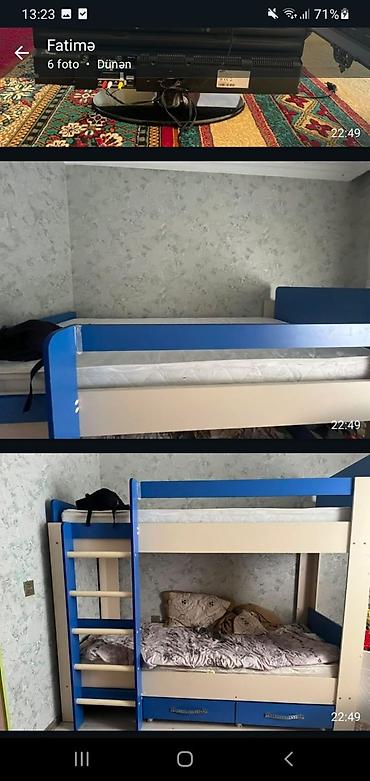 detski mebel: 2 mərtəbləi yataq çarpayi heç bir prablem yoxdur imişlide yerlesir — 1