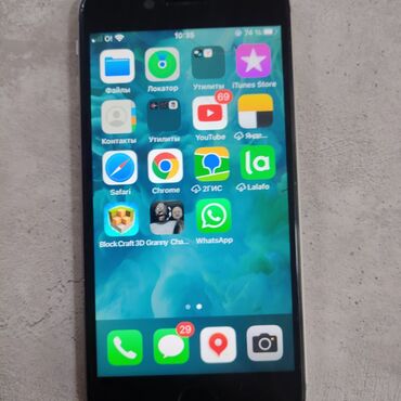 чехол на iphone 8: IPhone 6s, Б/у, < 16 ГБ, Черный, Зарядное устройство, Чехол, 100 %